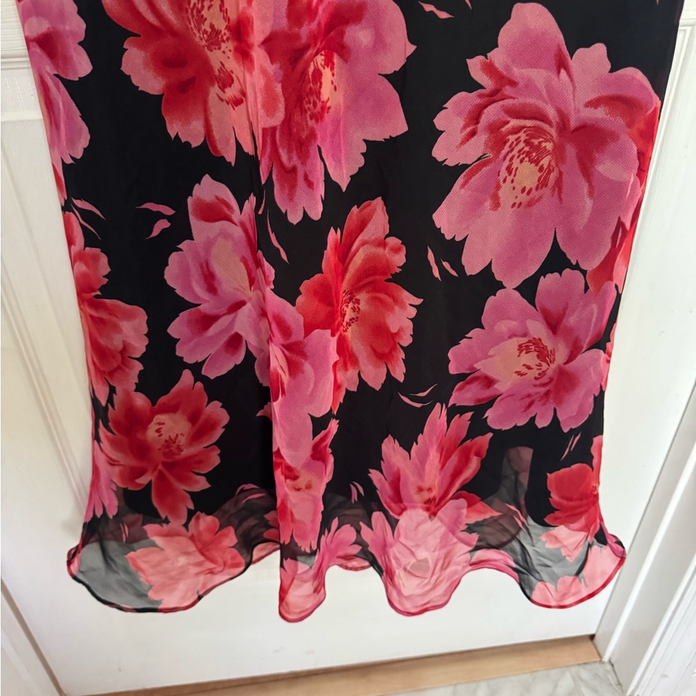 NWT Vintage California Krush Floral V Neck Cap Sleeve Dress Women's Size 12 - Picture 4 of 5